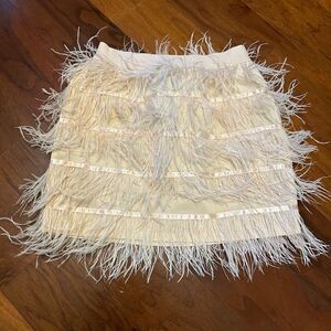 Fashion Nova women's Sweet Fantasy Feathered Skirt size medium color Blush Princ